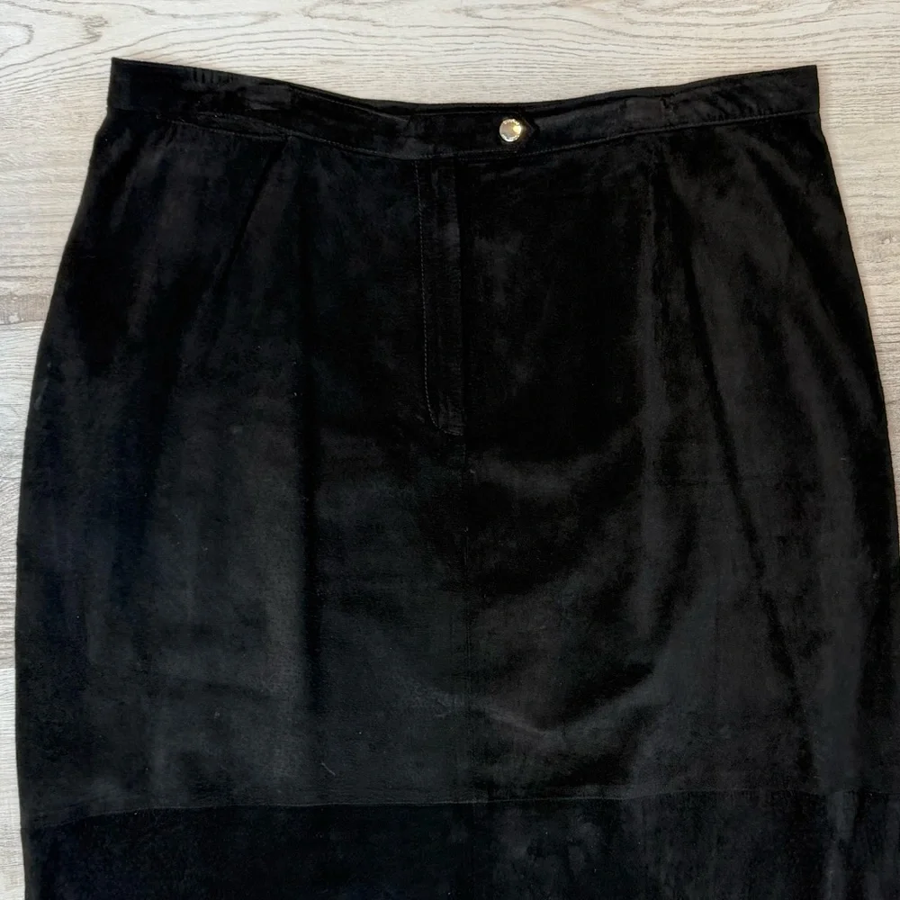Lauren Ralph Lauren Black Suede Maxi Long Skirt women’s size 18W Designer